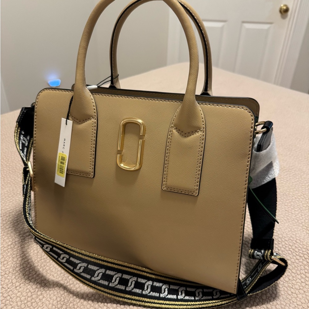 Marc Jacobs Beige Satchel with Gold Accents